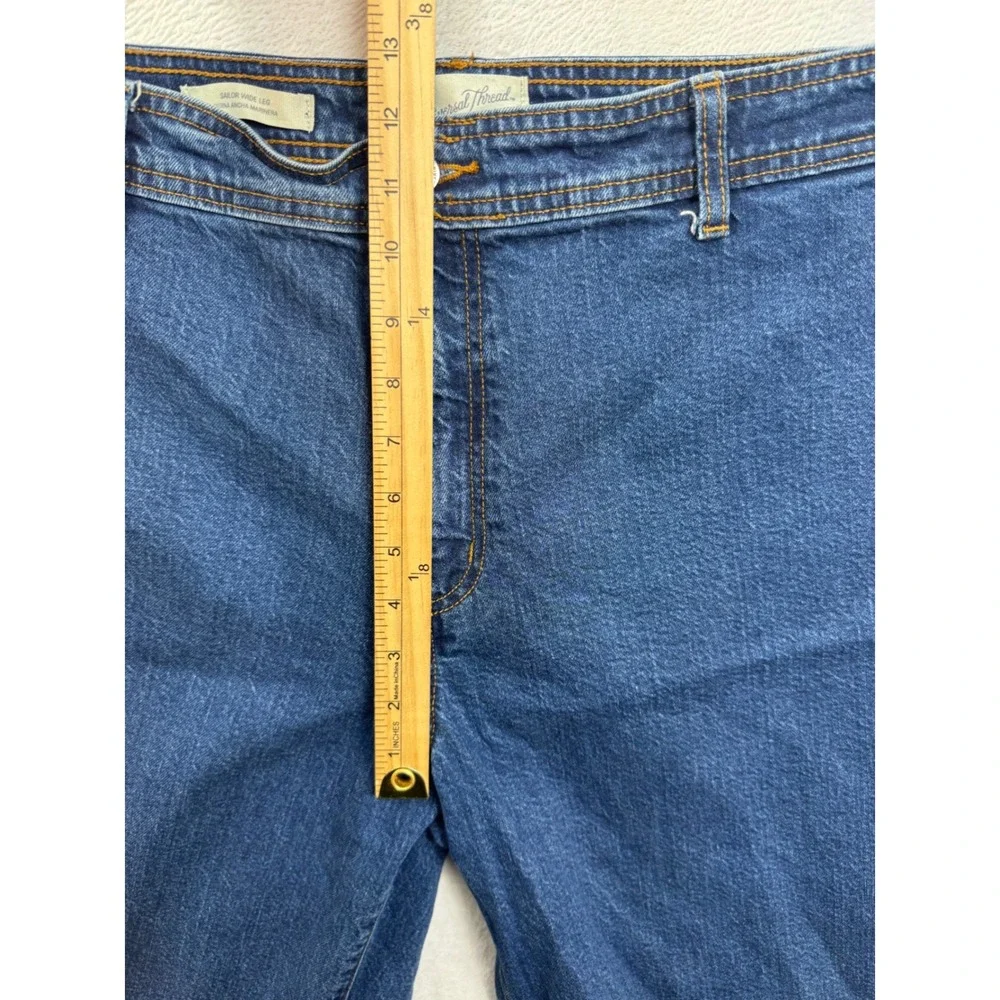 Universal Thread Womens Sailor Wide Leg Jeans Blue Denim High Rise Size 14R